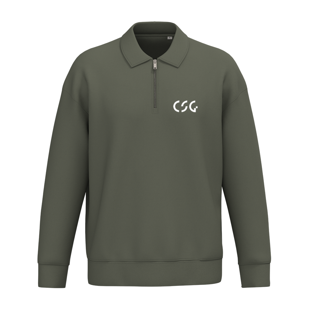 Unisex-Sweatshirt mit Reißverschluss und Polokragen