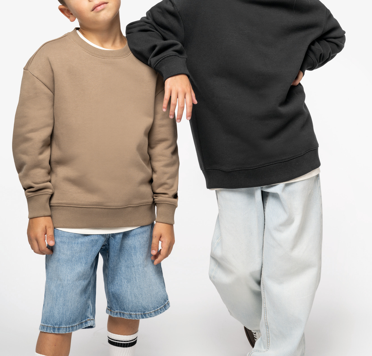 Umweltfreundliches Oversize Sweatshirt mit Rundhalsausschnitt für Kinder