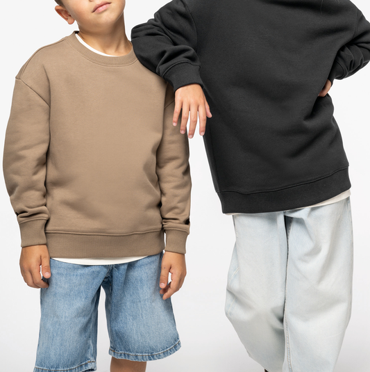 Umweltfreundliches Oversize Sweatshirt mit Rundhalsausschnitt für Kinder