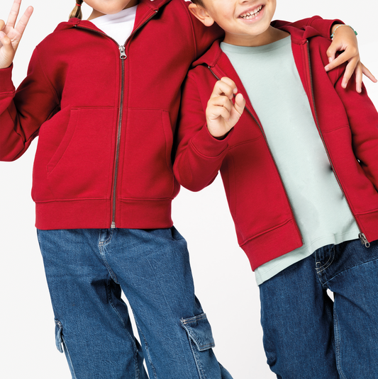 Umweltfreundliches Kinder Kapuzensweatshirt mit Reißverschluss