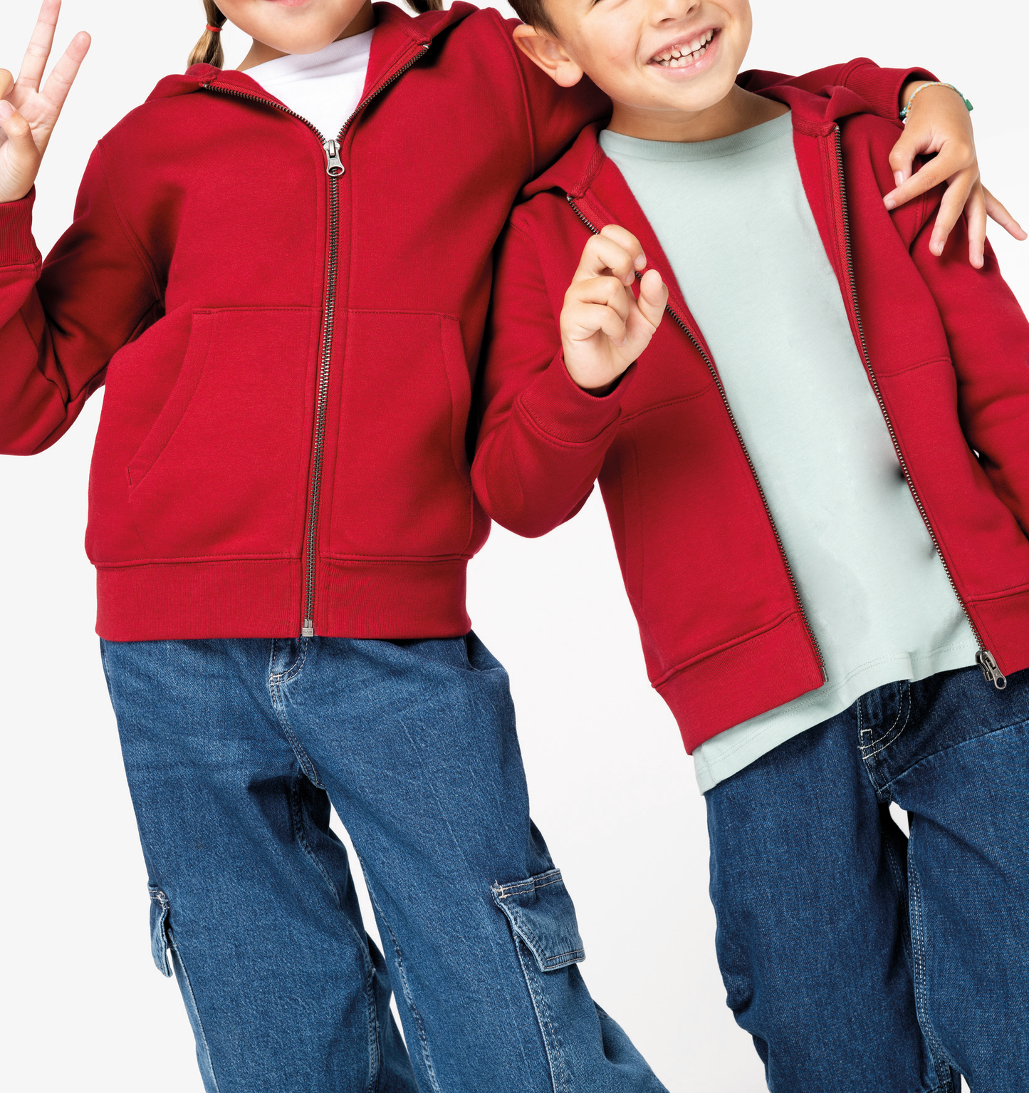 Umweltfreundliches Kinder Kapuzensweatshirt mit Reißverschluss