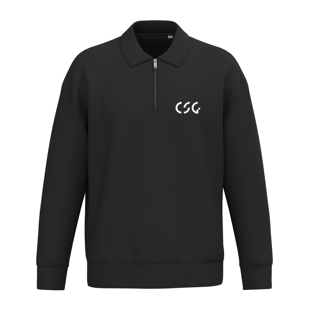 Unisex-Sweatshirt mit Reißverschluss und Polokragen