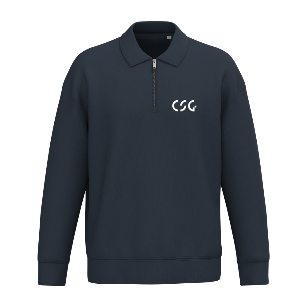 Unisex-Sweatshirt mit Reißverschluss und Polokragen